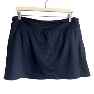 Lands' End nylon swimsuit skirt‎ women's size 14 black miniskirt comfort casual